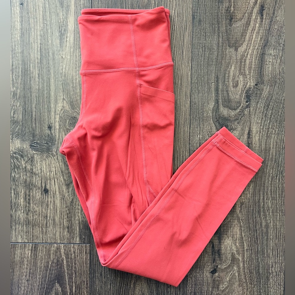 Athleta Red High-Waisted Leggings